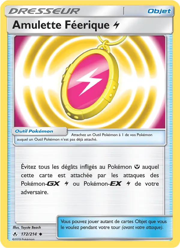 172/214 - Amulette Féerique Lightning — Carte Pokémon Alliance Infaillible 172/214