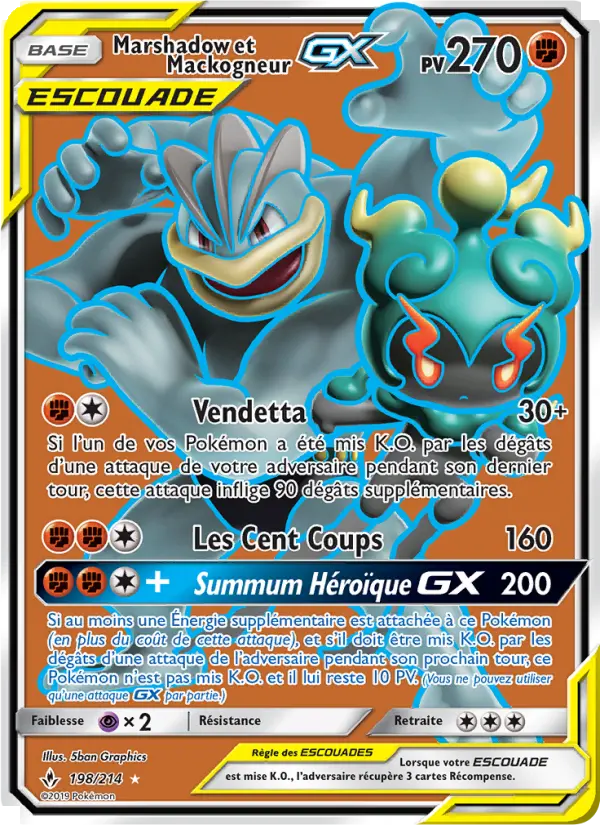 Marshadow et Mackogneur GX — Carte Pokémon 198 Alliance Infaillible