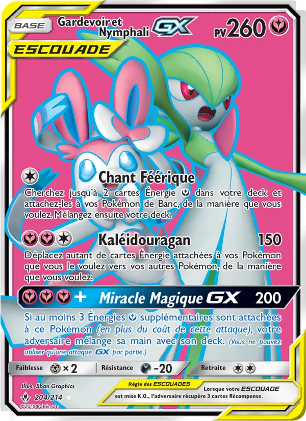 204/214 - Gardevoir et Nymphali GX — Carte Pokémon Alliance Infaillible 204/214