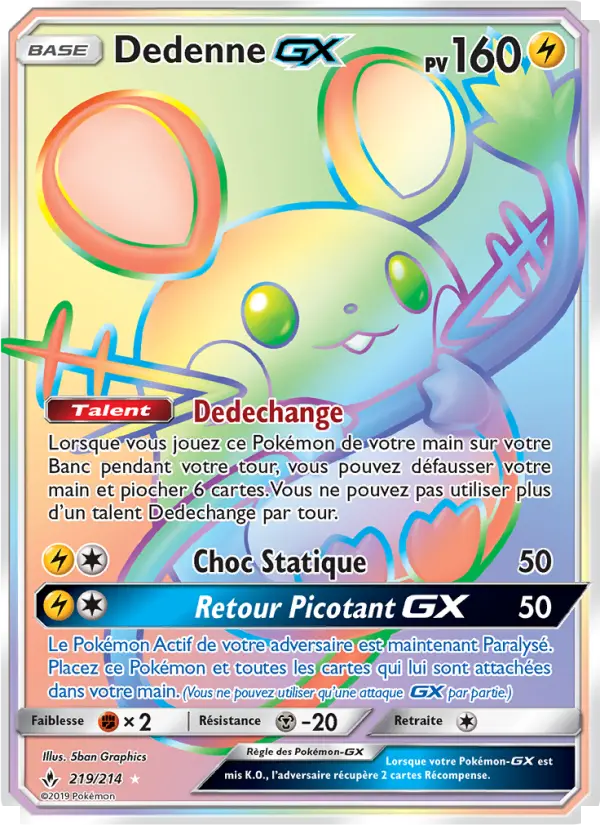 Dedenne GX — Carte Pokémon 219 Alliance Infaillible