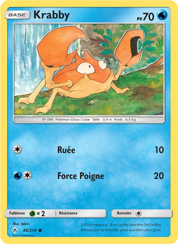 046/214 - Krabby — Carte Pokémon Alliance Infaillible 46/214