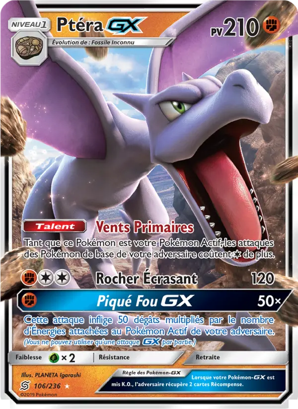106/236 - Ptéra GX — Carte Pokémon Harmonie des Esprits 106/236