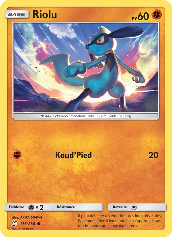 116/236 - Riolu — Carte Pokémon Harmonie des Esprits 116/236
