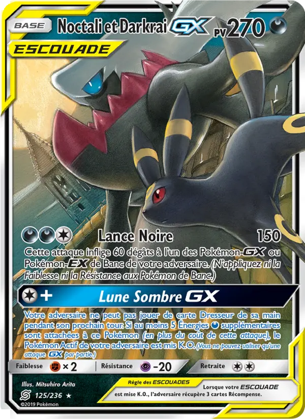 125/236 - Noctali et Darkrai GX — Carte Pokémon Harmonie des Esprits 125/236