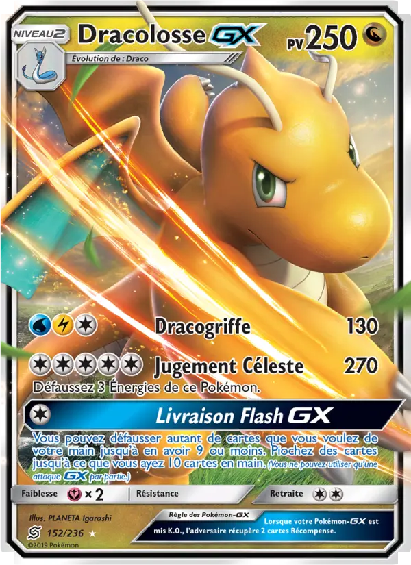152/236 - Dracolosse GX — Carte Pokémon Harmonie des Esprits 152/236