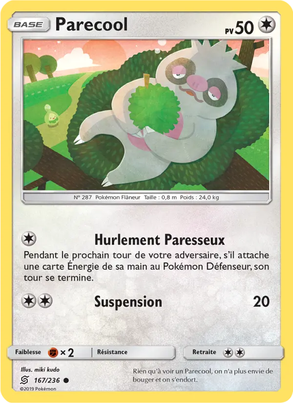 167/236 - Parecool — Carte Pokémon Harmonie des Esprits 167/236