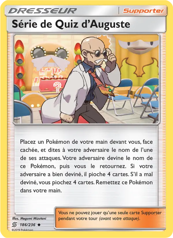 186/236 - Série de Quiz d’Auguste — Carte Pokémon Harmonie des Esprits 186/236