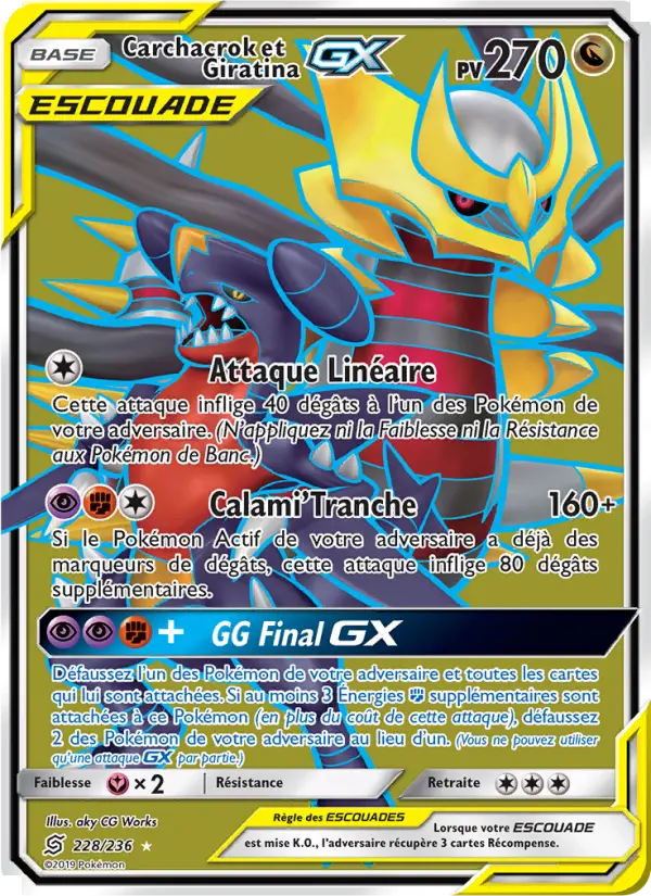 228/236 - Carchacrok et Giratina GX — Carte Pokémon Harmonie des Esprits 228/236