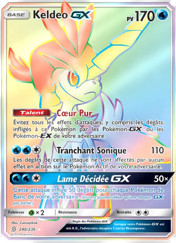 240/236 - Keldeo GX — Carte Pokémon Harmonie des Esprits 240/236