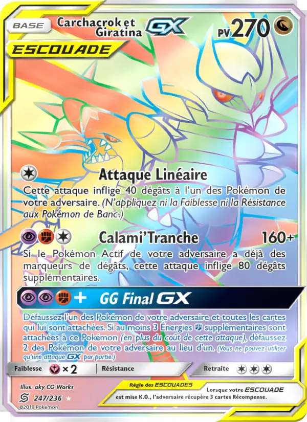 247/236 - Carchacrok et Giratina GX — Carte Pokémon Harmonie des Esprits 247/236