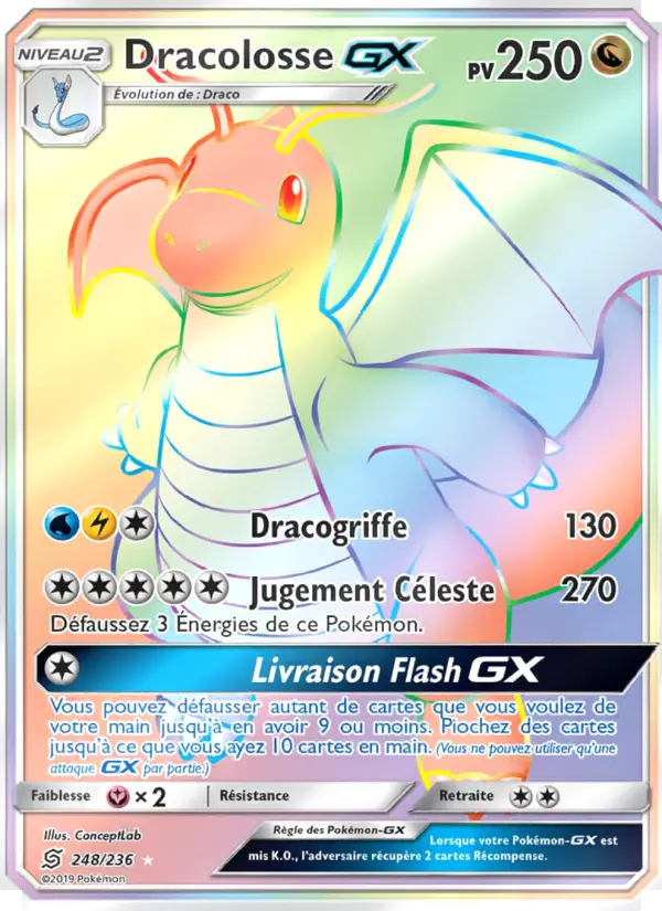 248/236 - Dracolosse GX — Carte Pokémon Harmonie des Esprits 248/236