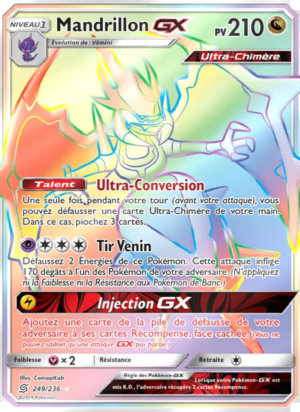 Mandrillon GX — Carte Pokémon 249 Harmonie des Esprits