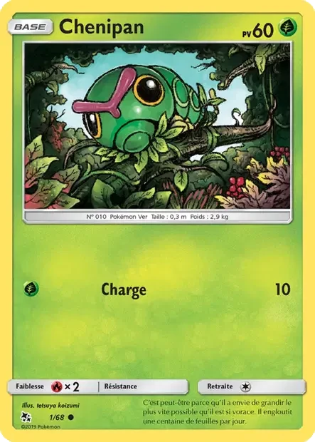 001/068 - Chenipan — Carte Pokémon Destinées Occultes 1/68