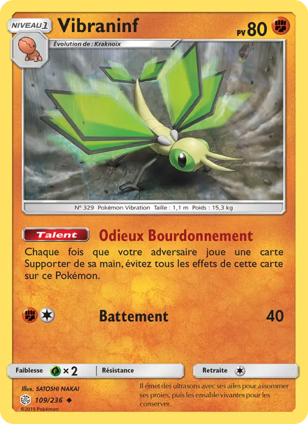 109/236 - Vibraninf — Carte Pokémon Éclipse Cosmique 109/236