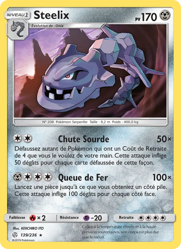 139/236 - Steelix — Carte Pokémon Éclipse Cosmique 139/236