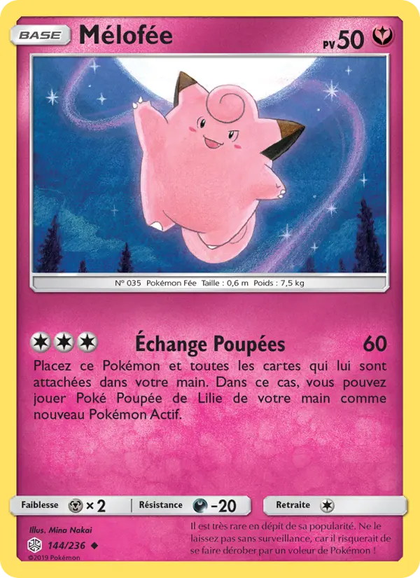 144/236 - Mélofée — Carte Pokémon Éclipse Cosmique 144/236