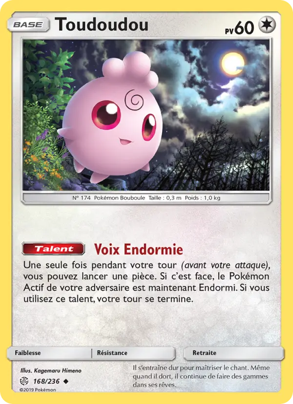 168/236 - Toudoudou — Carte Pokémon Éclipse Cosmique 168/236