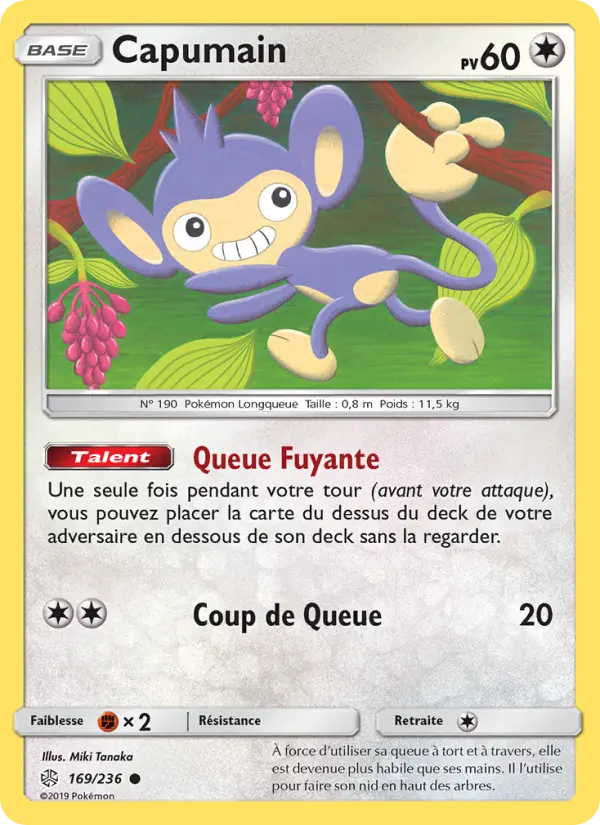 169/236 - Capumain — Carte Pokémon Éclipse Cosmique 169/236