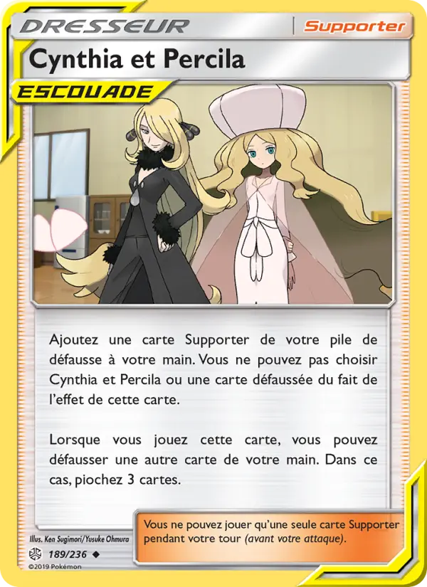 189/236 - Cynthia et Percila — Carte Pokémon Éclipse Cosmique 189/236