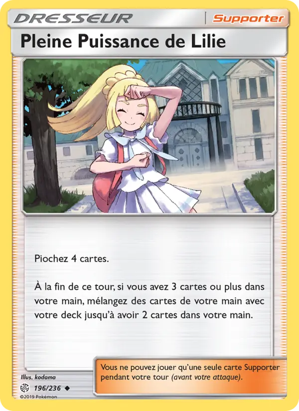 196/236 - Pleine Puissance de Lilie — Carte Pokémon Éclipse Cosmique 196/236