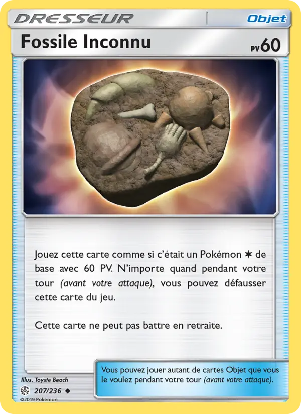 207/236 - Fossile Inconnu — Carte Pokémon Éclipse Cosmique 207/236
