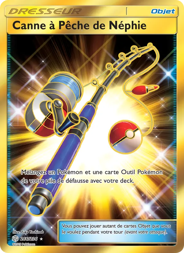 266/236 - Canne à Pêche de Néphie — Carte Pokémon Éclipse Cosmique 266/236