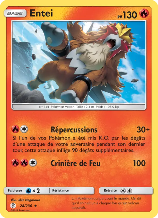 028/236 - Entei — Carte Pokémon Éclipse Cosmique 28/236