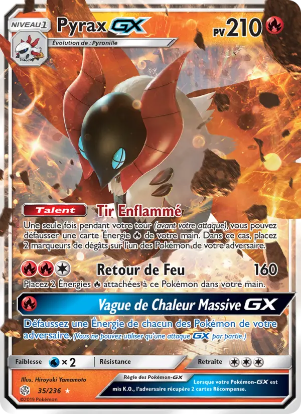 035/236 - Pyrax GX — Carte Pokémon Éclipse Cosmique 35/236