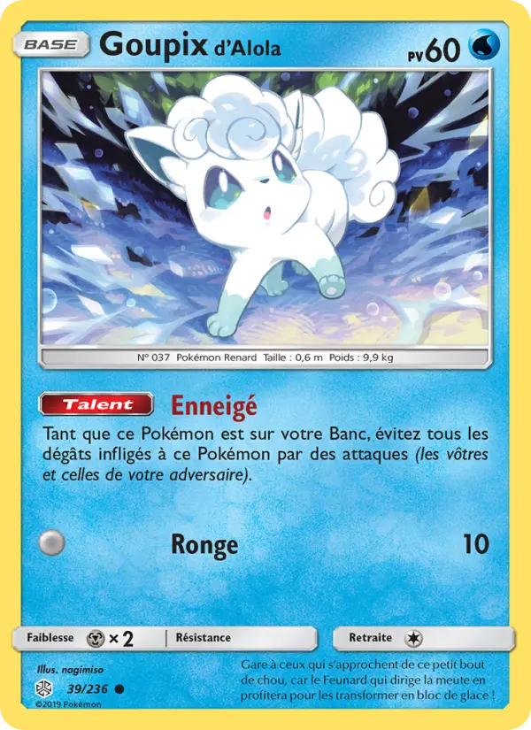 Goupix d’Alola — Carte Pokémon 39 Éclipse Cosmique