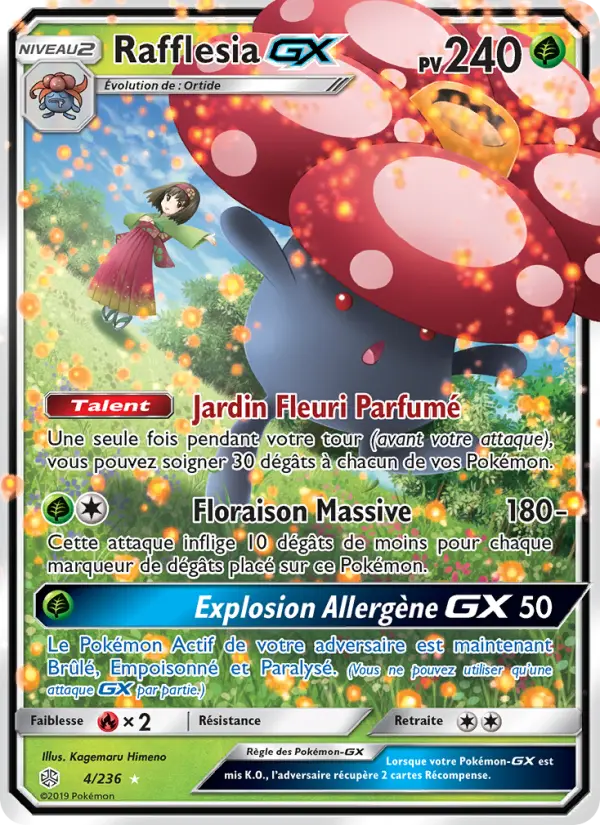 004/236 - Rafflesia GX — Carte Pokémon Éclipse Cosmique 4/236