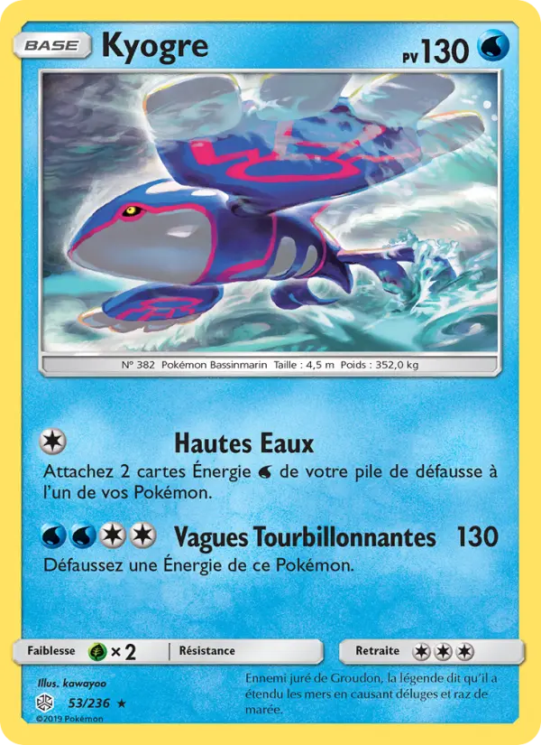 053/236 - Kyogre — Carte Pokémon Éclipse Cosmique 53/236