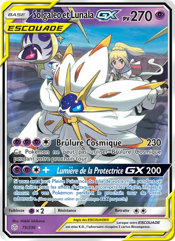 Solgaleo et Lunala GX — Carte Pokémon 75 Éclipse Cosmique