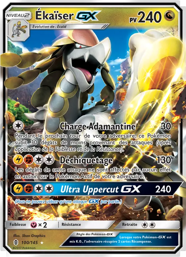 100/145 - Ékaïser GX — Carte Pokémon Gardiens Ascendants 100/145