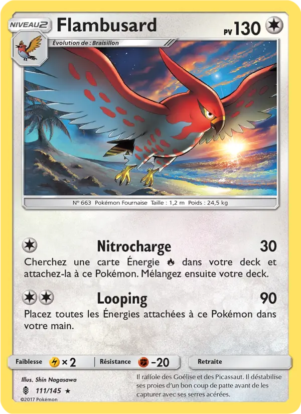 111/145 - Flambusard — Carte Pokémon Gardiens Ascendants 111/145