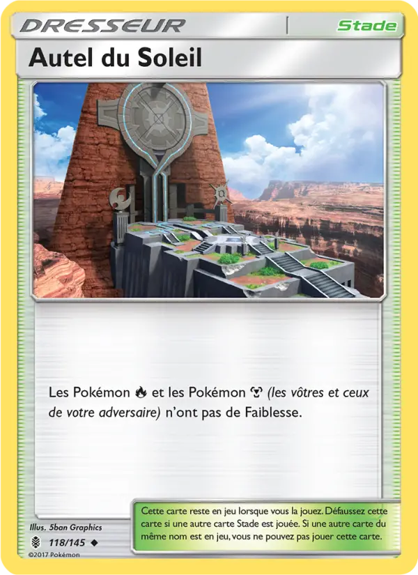 118/145 - Autel du Soleil — Carte Pokémon Gardiens Ascendants 118/145