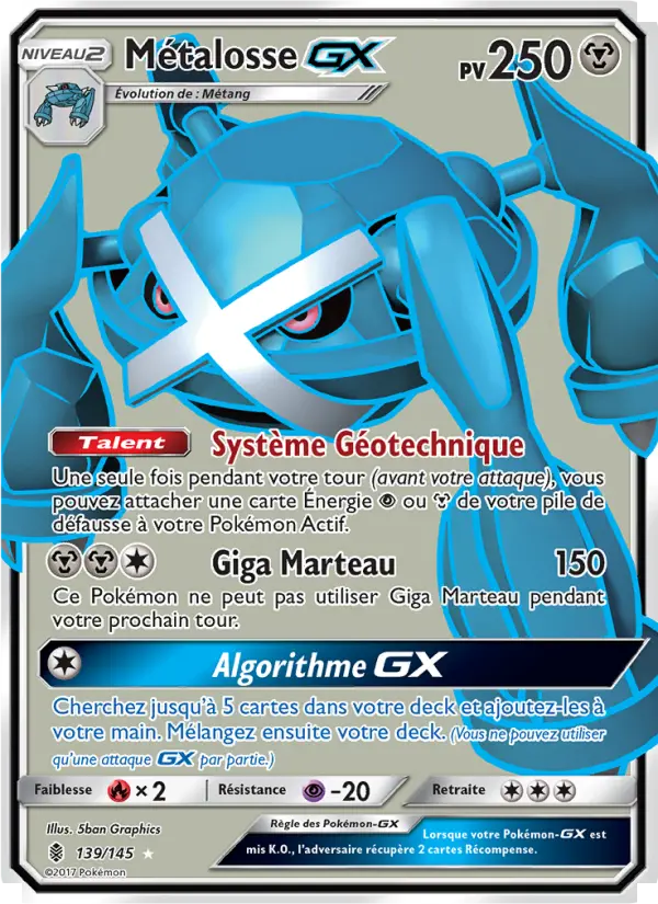 139/145 - Métalosse GX — Carte Pokémon Gardiens Ascendants 139/145