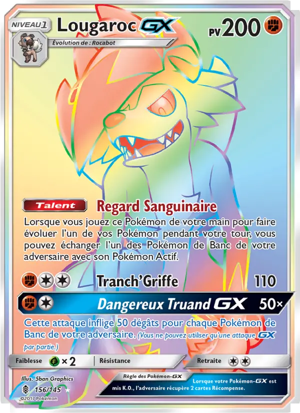 Lougaroc GX — Carte Pokémon 156 Gardiens Ascendants