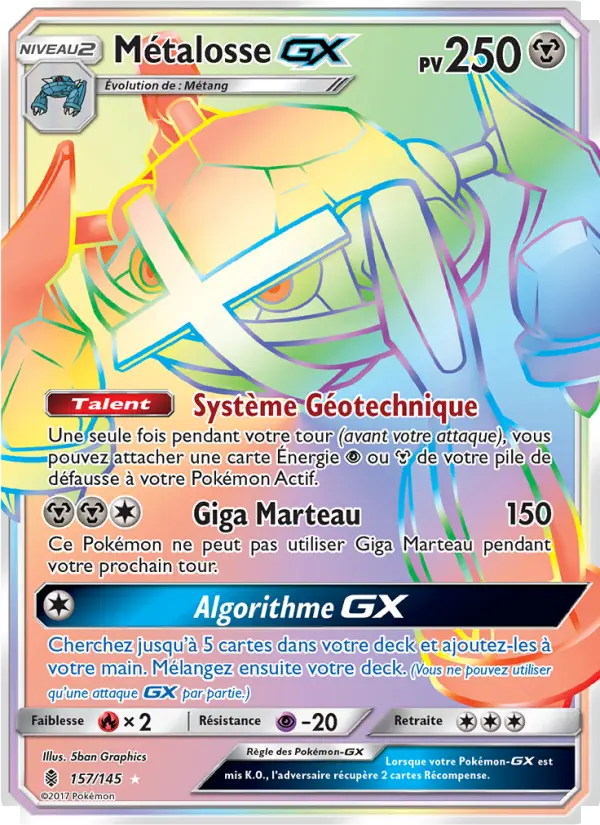 157/145 - Métalosse GX — Carte Pokémon Gardiens Ascendants 157/145