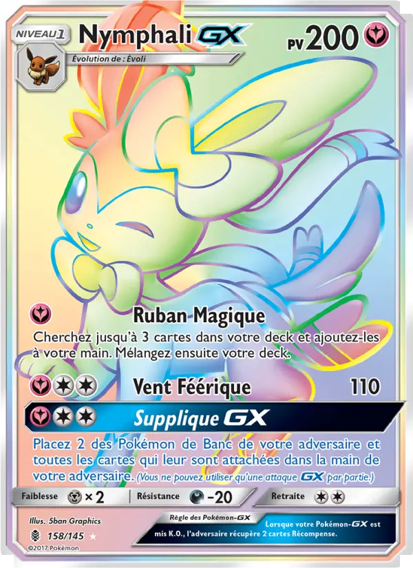 158/145 - Nymphali GX — Carte Pokémon Gardiens Ascendants 158/145