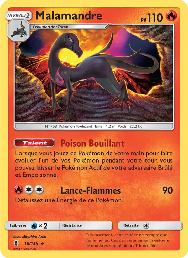 Malamandre — Carte Pokémon 16 Gardiens Ascendants