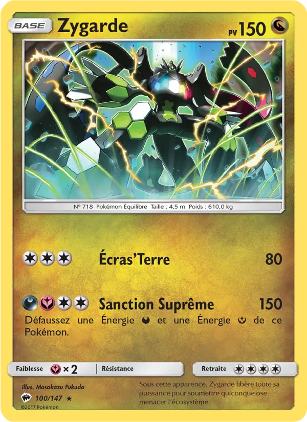 100/147 - Zygarde — Carte Pokémon Ombres Ardentes 100/147