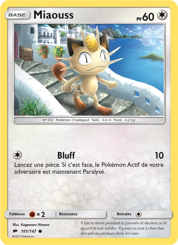 101/147 - Miaouss — Carte Pokémon Ombres Ardentes 101/147