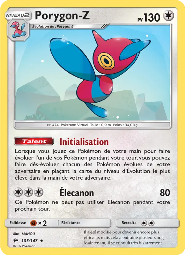 105/147 - Porygon-Z — Carte Pokémon Ombres Ardentes 105/147