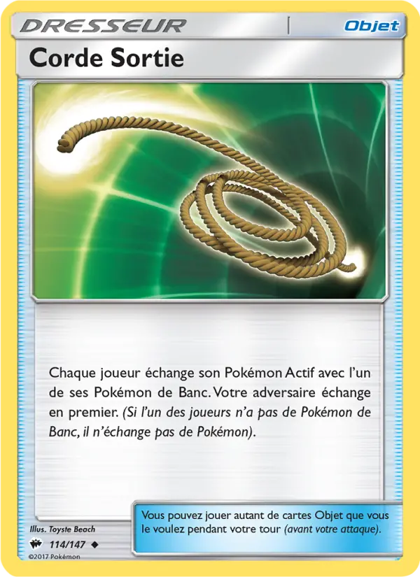 114/147 - Corde Sortie — Carte Pokémon Ombres Ardentes 114/147