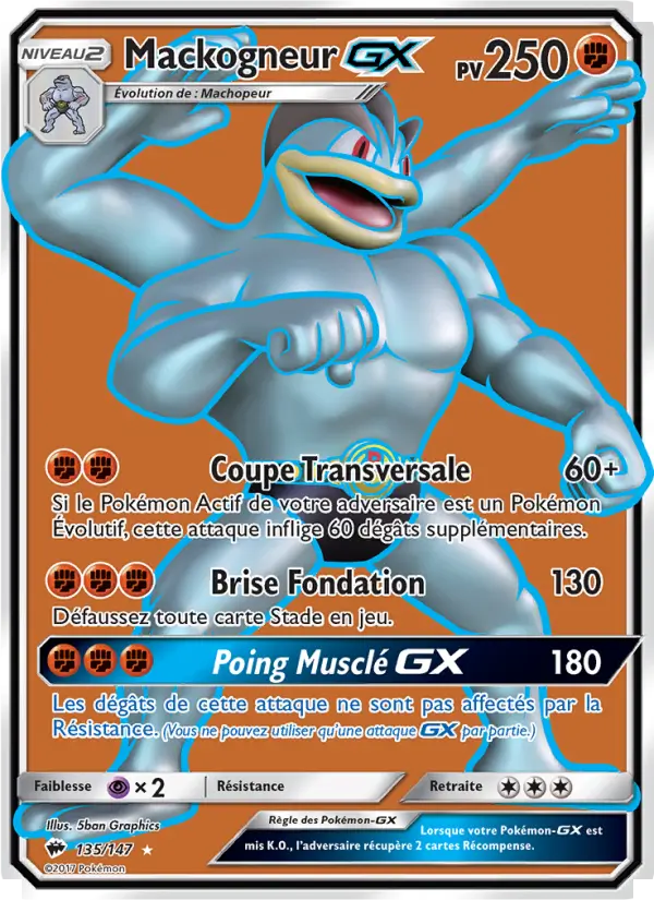 135/147 - Mackogneur GX — Carte Pokémon Ombres Ardentes 135/147