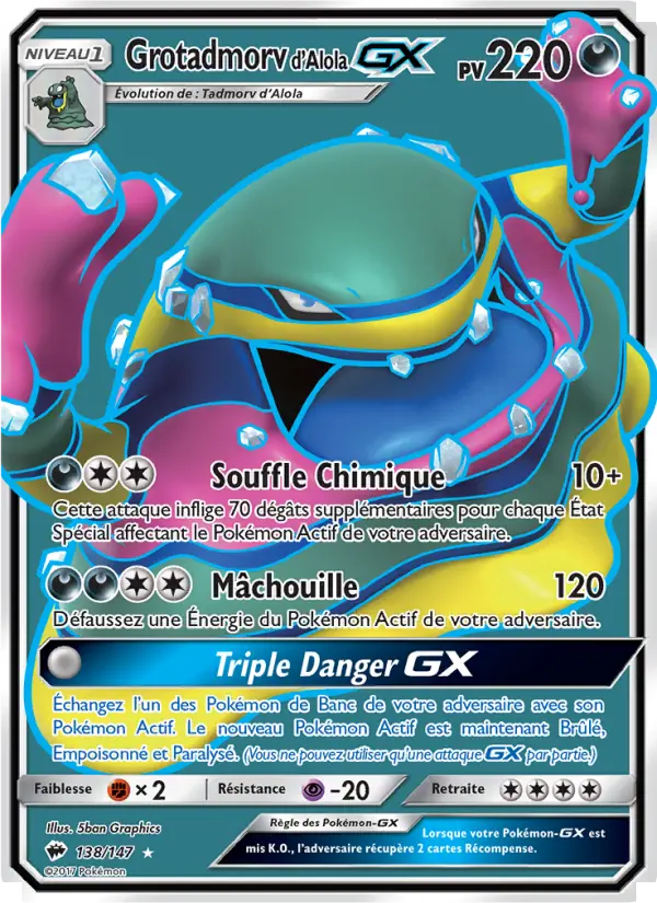 Grotadmorv d’Alola GX — Carte Pokémon 138 Ombres Ardentes