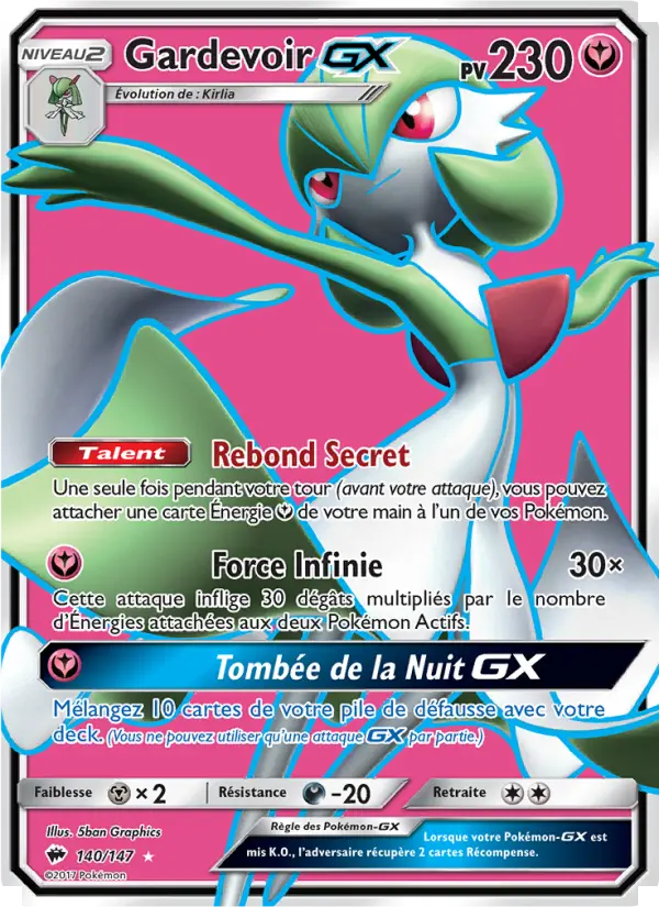 140/147 - Gardevoir GX — Carte Pokémon Ombres Ardentes 140/147