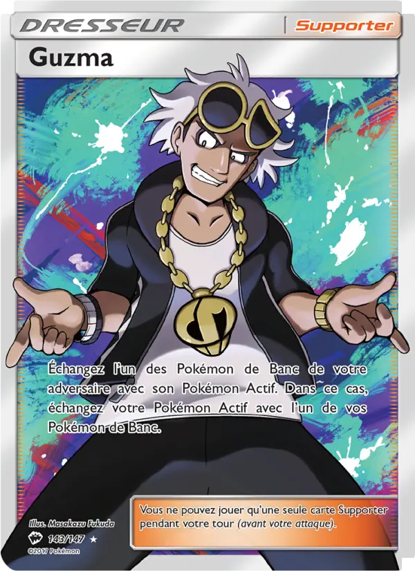 143/147 - Guzma — Carte Pokémon Ombres Ardentes 143/147