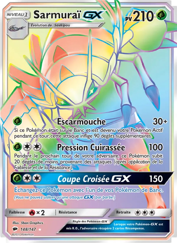 Sarmuraï GX — Carte Pokémon 148 Ombres Ardentes
