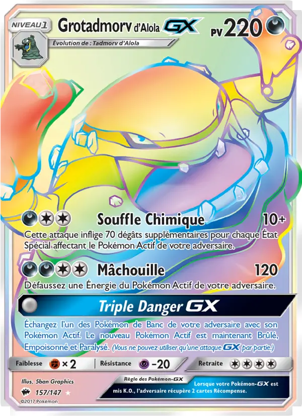Grotadmorv d’Alola GX — Carte Pokémon 157 Ombres Ardentes